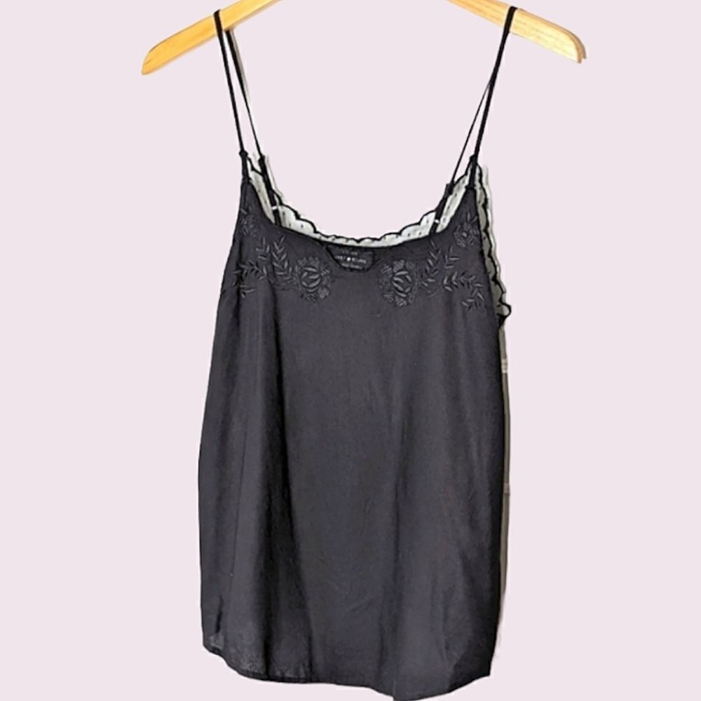 Lucky Brand Black Lace Adjustable Strap Camisole size S/P
